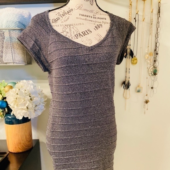 Say What? Silver Threads Dress - Picture 1 of 7
